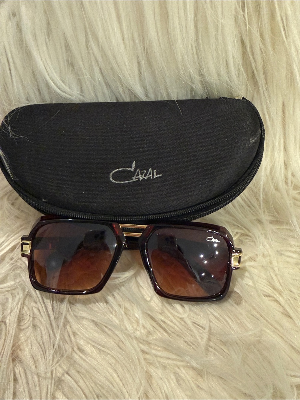 Cazal Men’s Dark Brown Frame Sunglasses with Brown Gradient Lenses